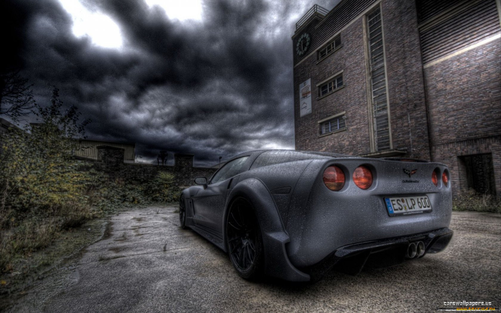 corvette, c6, black, force, one, rear, 